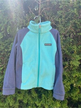 Columbia Turquoise and Navy Women's Fleece Jacket